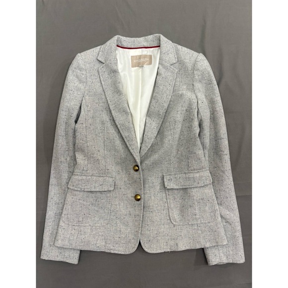 Banana Republic Jackets & Blazers - Banana Republic Women's Gray Button Front Long Sleeve Blazer Hacking Jacket  4